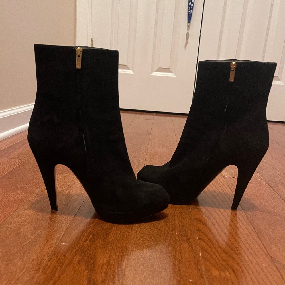 black YSL Yves Saint Laurent booties